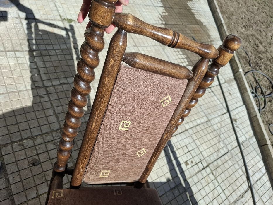 Комплект маса + 6 стола дърво