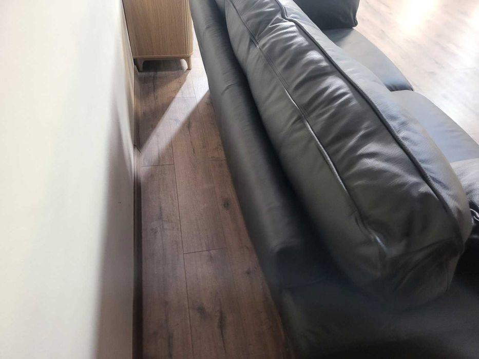 Черен кожен диван тройка Sona