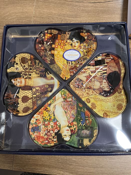 Set aperitiv 4 piese inima Gustav Klimt