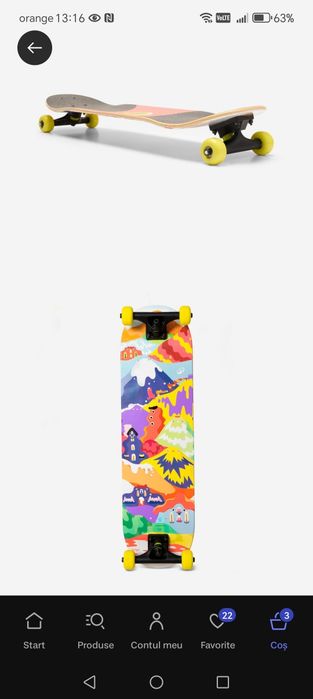 Skateboard copii 3-7 ani, cumparat de la Decathlon, Nou