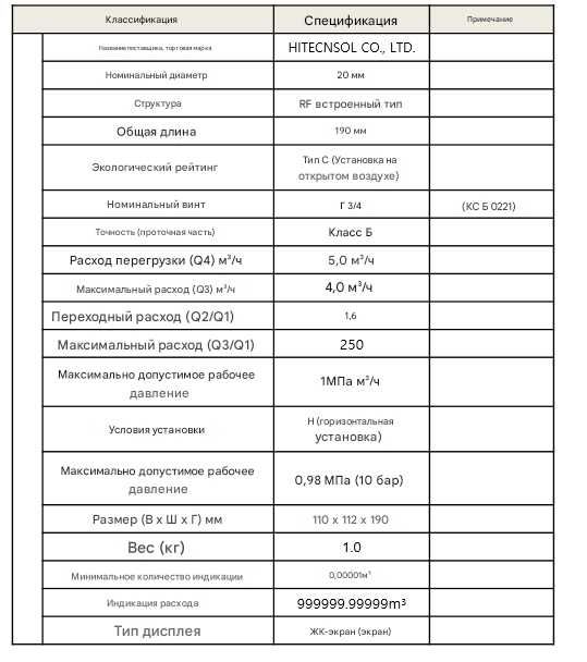 Ультразвуковой счетчик воды HITEC 20мм с модемом