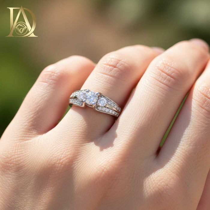 Нов Златен Пръстен с 0.96кт Естествени Диаманти