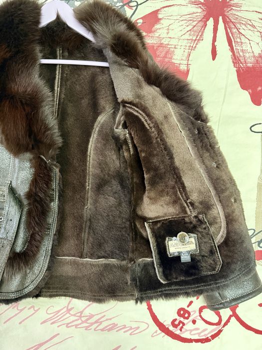 Cojoc scurt Vesa, blana miel si vulpe polara