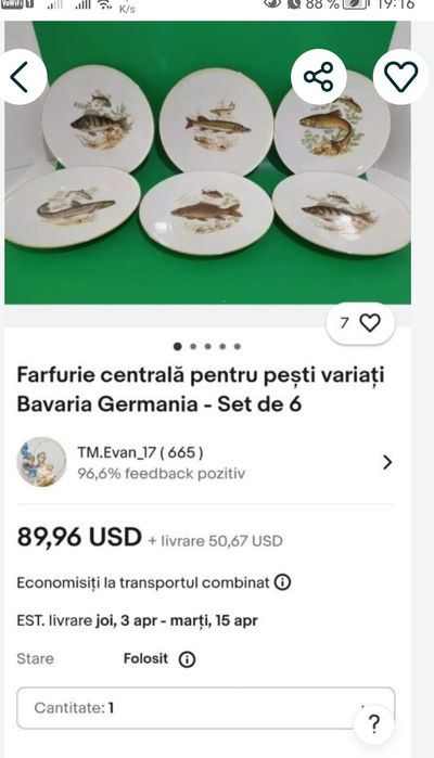 Set farfurii cu pește