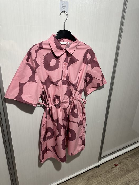 Marimekko Unikko rochie/tunică nouă măr. 40 – bumbac, roz, originală