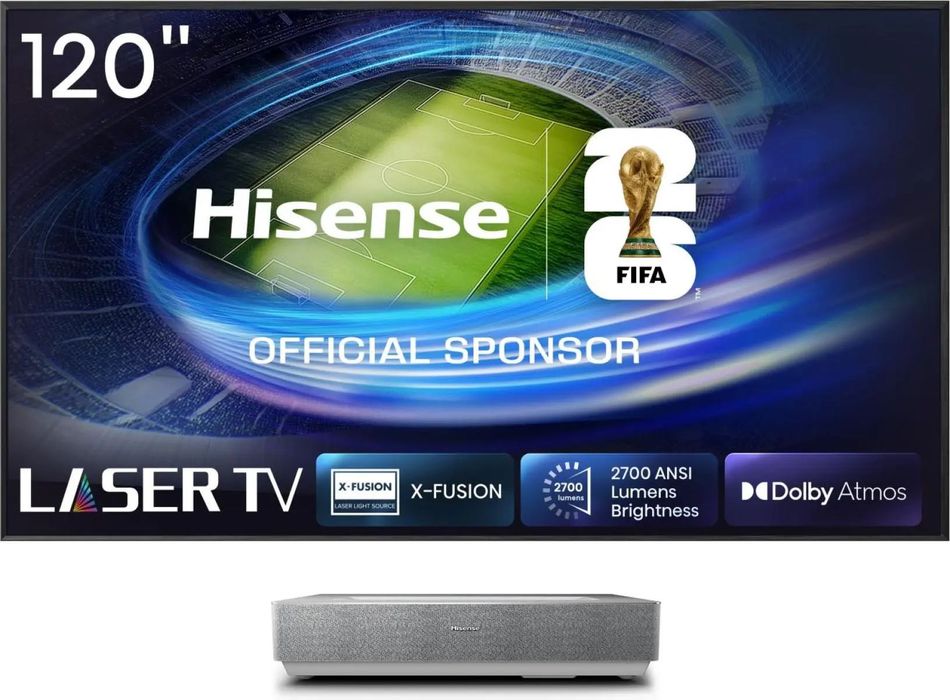 Лазерен телевизор 120" Hisense 4K, Dolby Atmos, HDR10