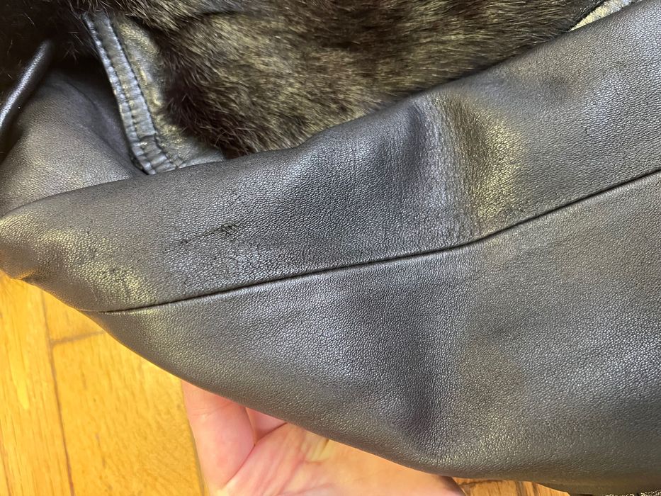 Кожено яке с естествен косъм