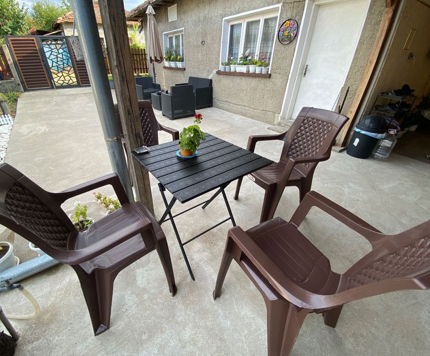 Градински стол PVC кафяв Palermo MEVSIM