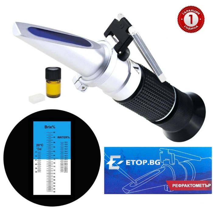Рефрактометър за пчелен мед, мед, сладко, мармалад захаромер