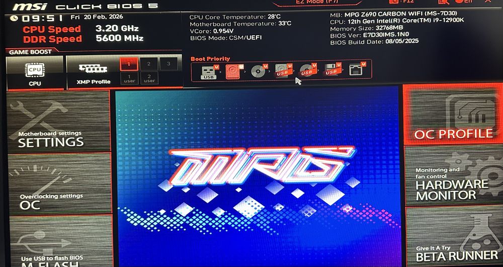 Placa de baza MSI MPG Z690 CARBON WIFI, DDR5, Socket 1700