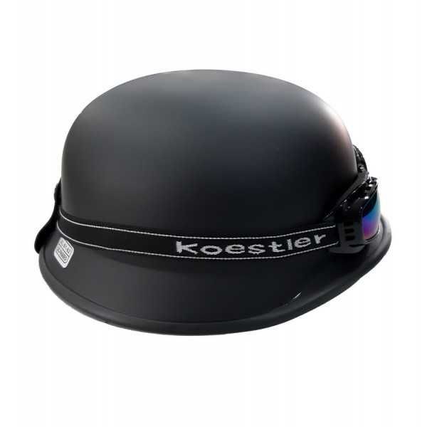 Каска с очила Automat, Ретро каска, Каска за мотор, Мотопед, XL, Черна