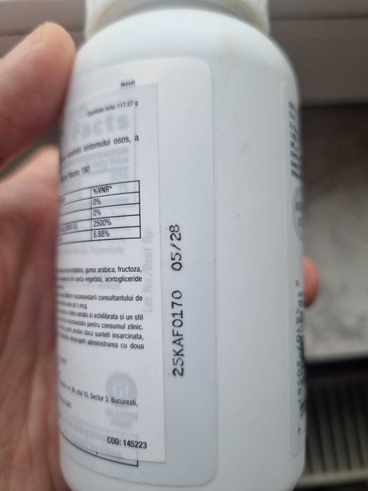 Vitamina D-3 5000 IU, 180 tablete, GNC