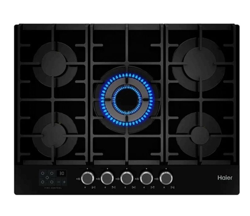 Газовая плита. Варочная поверхность Haier HHX-G75CWSB черный