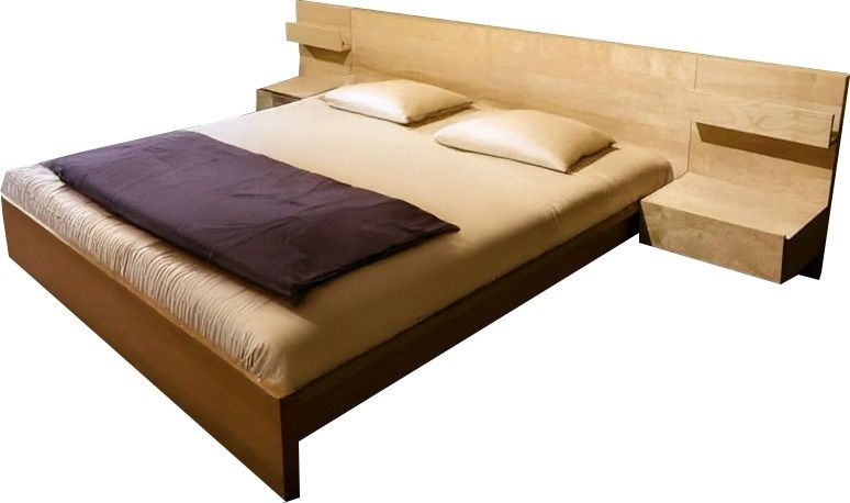 pat Ikea cu noptiere, saltea și comoda cu 6 sertare Malm