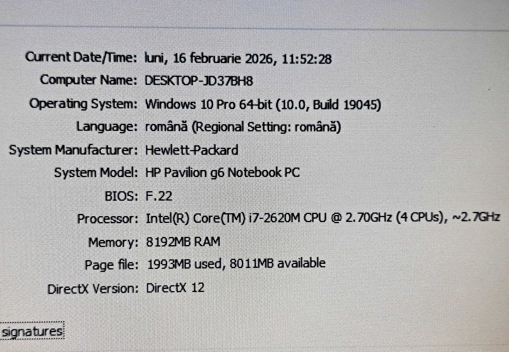 Vand laptop HP Pavilion G6-Intel Core i7-2620M--8GB RAM--SSD 120GB Nou