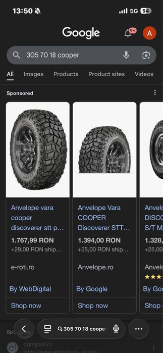 O buc noua 305/70R18 Cooper off road 126/123K