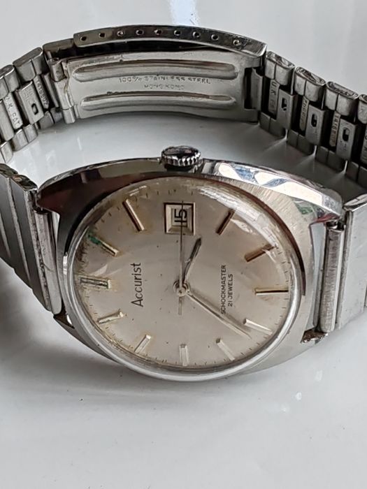 Ceas Accurist Calendar Manual 21 rubine, - Oțel 34 mm