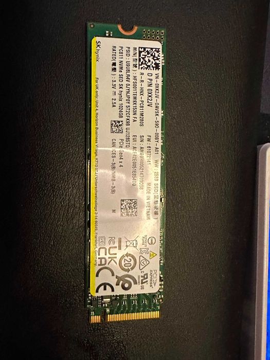 ssd nvme sk hynix 1 tb, pci gen 4 x4 , 0 ore , nou