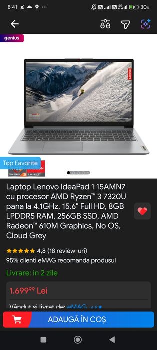Vand Laptop Lenovo IdeaPad 1 15AMN7