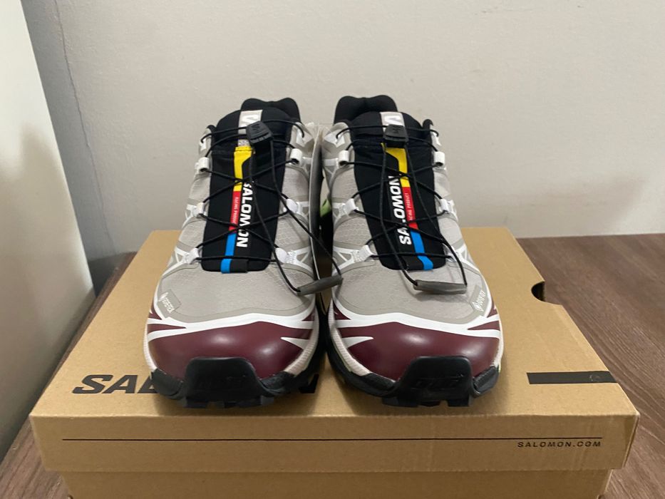 salomon XT-6 GTX in paloma, marron banner, & BUTTERFLY