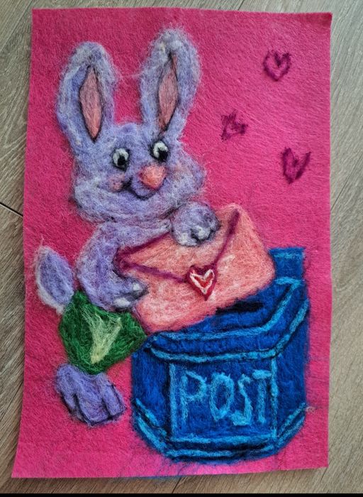 Ръчно правена картина от вълна (филцване))