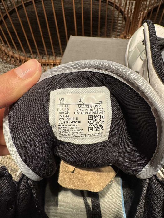 Jordan 1 Retro Mid "Light Smoke Grey" 45EUR Мъжки Кецове + Кутия