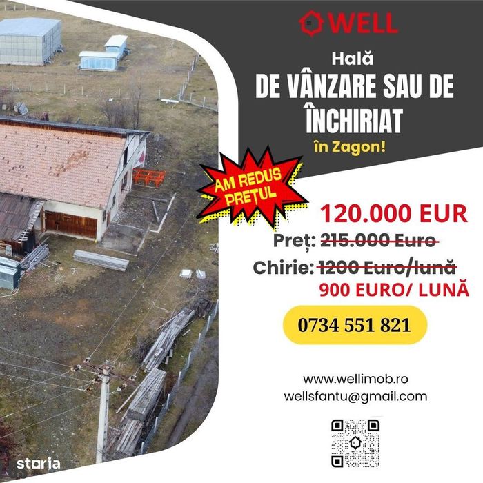 Hală de vânzare sau de închiriat în Zagon!