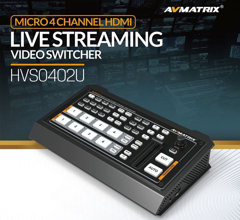 Avmatrix HVS0402U Switcher Video cu 4 Canale pentru Streaming Live