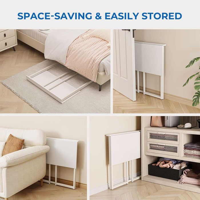 Dripex Birou pliabil compact, birou de calculator, masă pliabilă alba