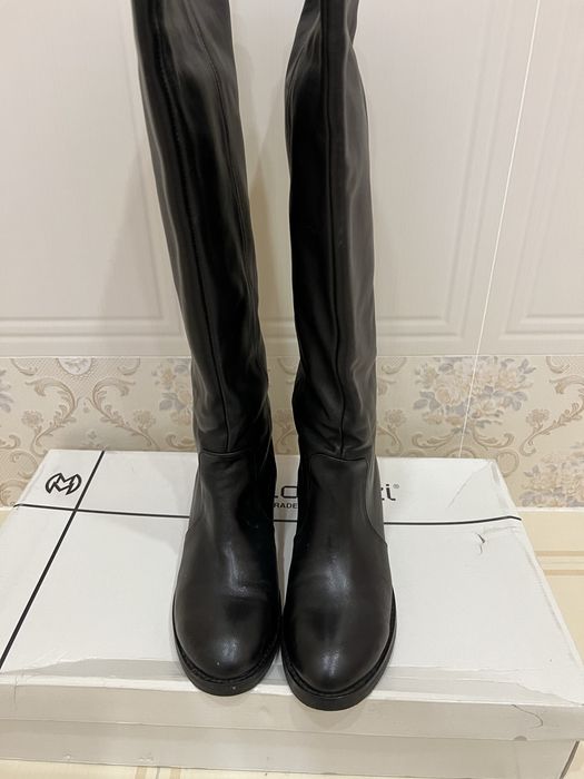 Сапоги кожаные, женские