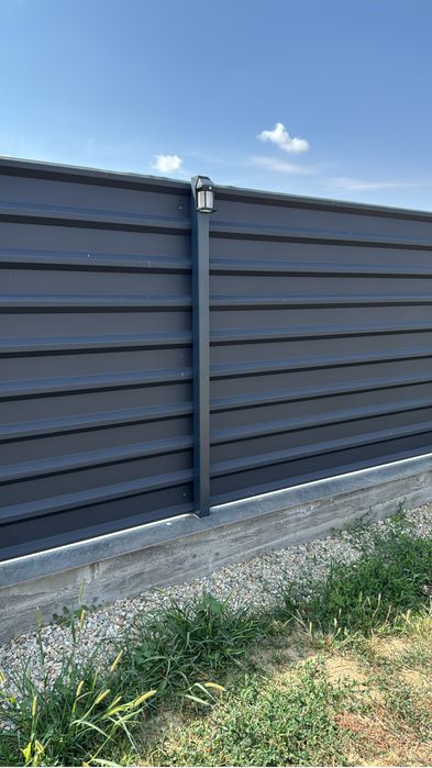 Gard din tabla T35 – montaj orizontal aspect elegant