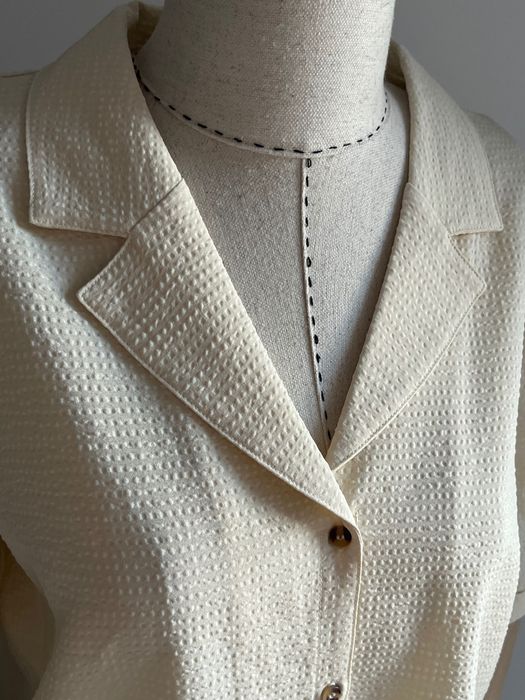 Бежова дамска риза JDY тип тениска, с яка, текстура, р-р L,4, маркова