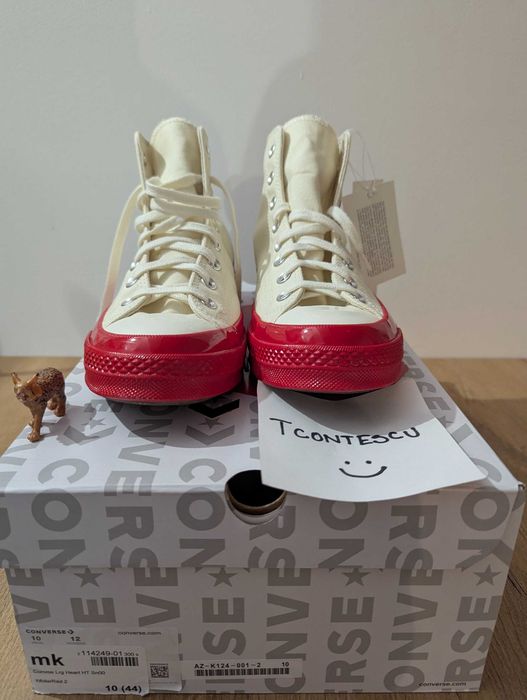 Converse x Comme Des Garçons Play Chuck 70 Hi "Pristine Red" - US 10 / EU 44 / CM 28.5 - NOU