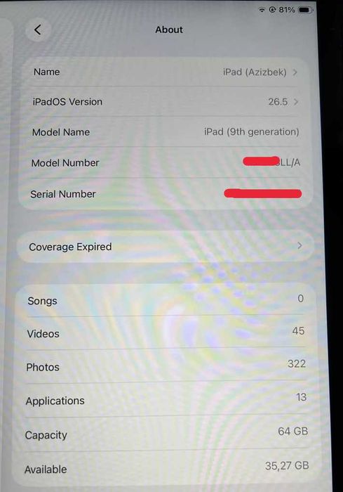 IPad 9th Gen, Qora