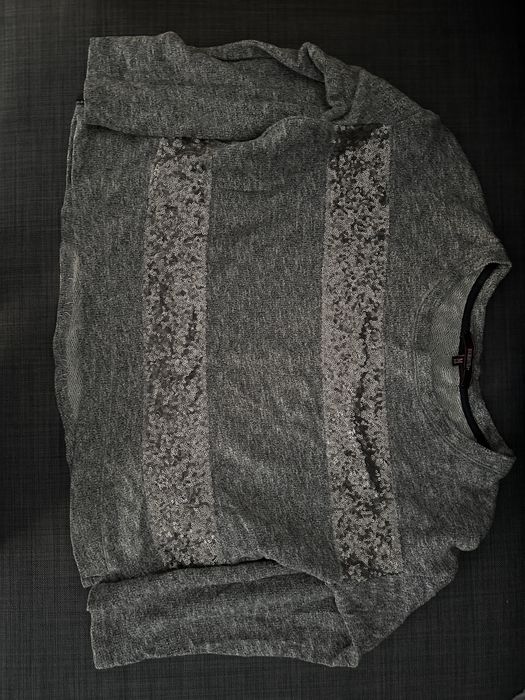 Pulover cropped cu paiete, Bershka, M, nou