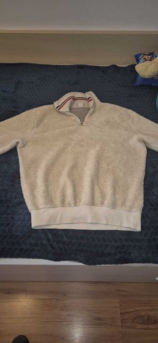 Hanorac Teddy Zara Man – Half-Zip, Mărimea M, Bej/Crem