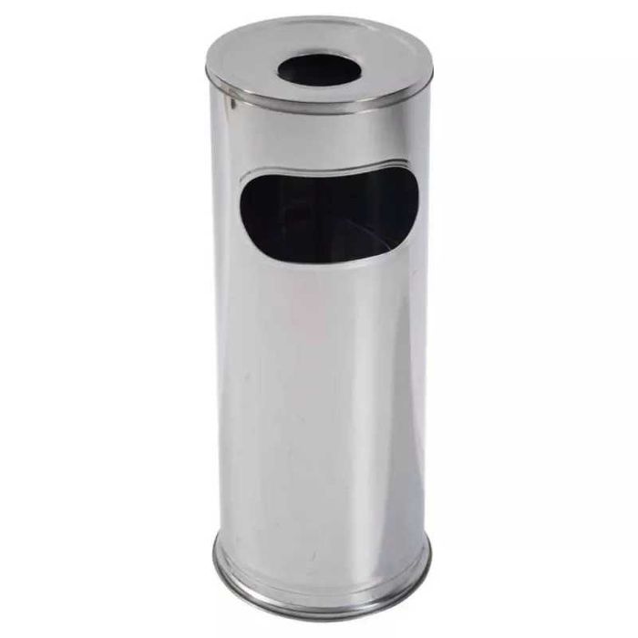 Cos gunoi cu scrumiera MEDIU metal - ideal pentru spatii comerciale
