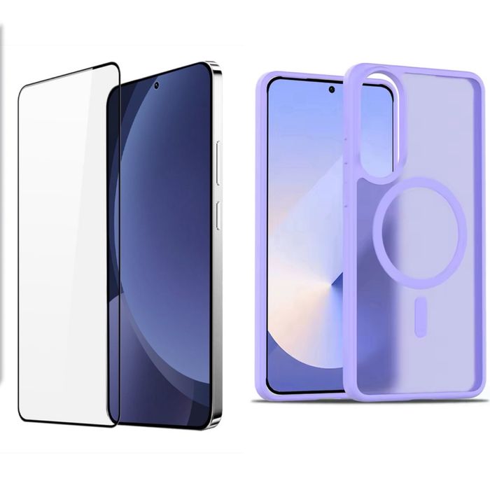 Samsung S25 EDGE - Husa Magsafe Mata + Folie Sticla Full Cover Safe