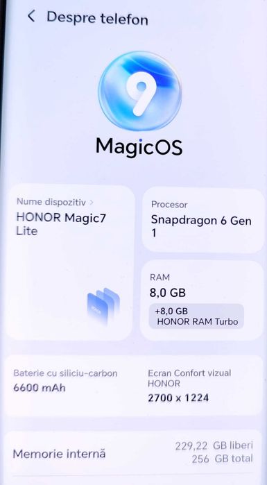 (AG 35)Telefon Honor Magic 7Lite  b.34324 - 880 Lei Garantie 2ani!