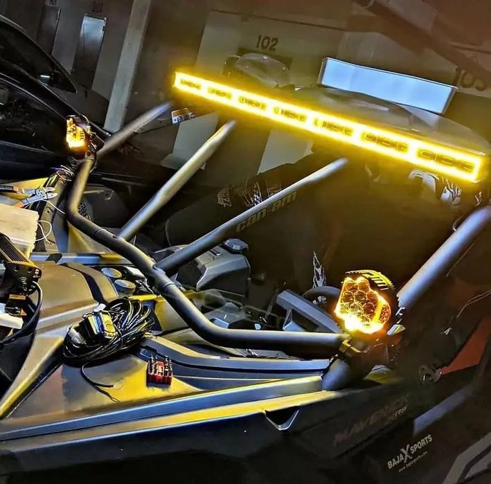 Bara LED Off-Road Profesionala cu DRL Galben si Lumina Alba rece / Galbena