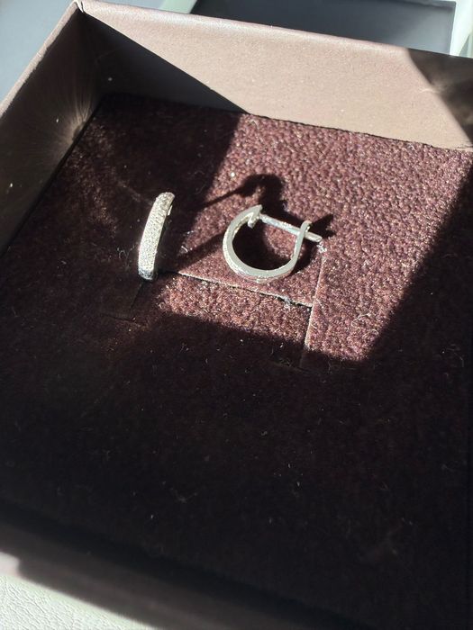 Cercei aur alb cu diamante