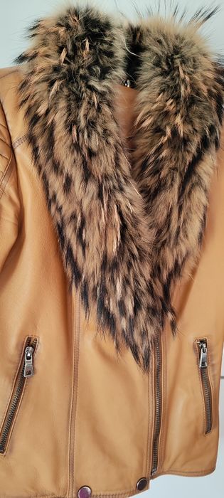 Кафяво кожено яке,пухена яка, Patrizia Pepe, LiuJo, Reserved, Twinset