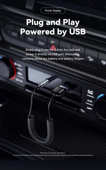 AUX кабел Безжичен Bluetooth 5.0 Аудио адаптер за автомобил