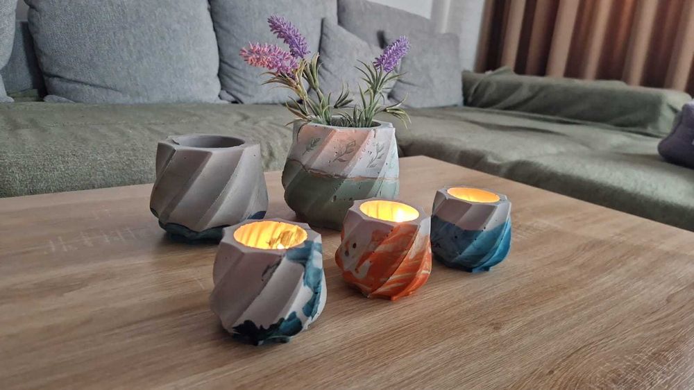 Mini vaze din ipsos suport pentru lumanri