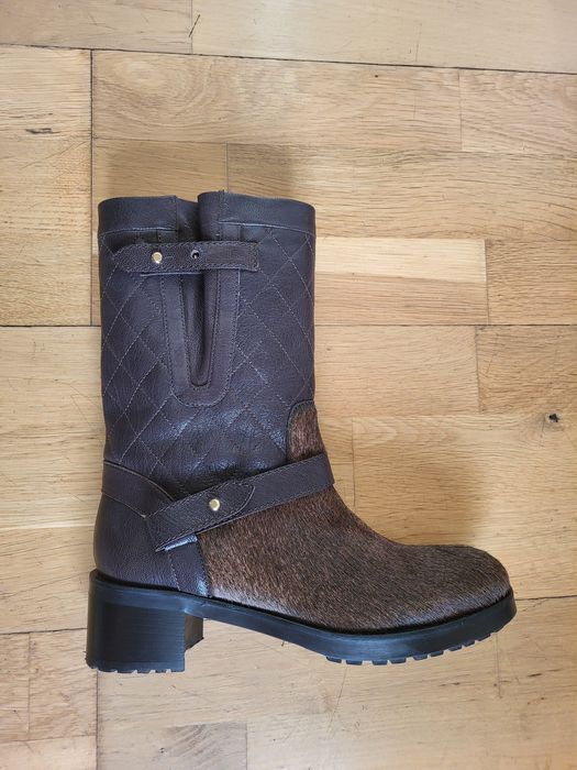 Cizme Musette 38 blana ponei piele vitel