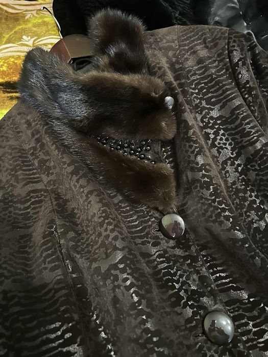 Пальто из экозамши . Размер 54.