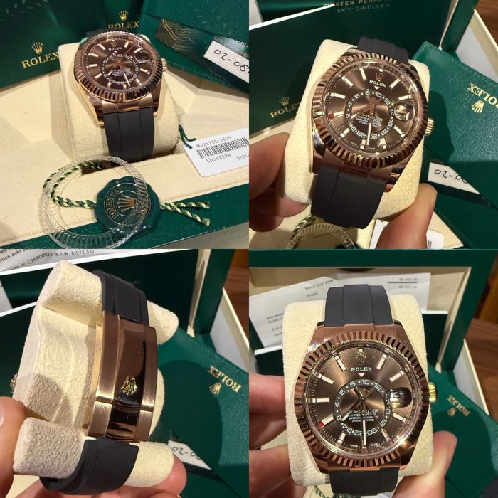 Rolex Sky Dweller 18k Rose Gold Chocolate