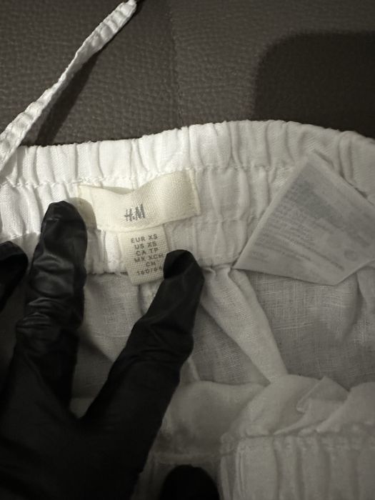 Льняные белые брюки