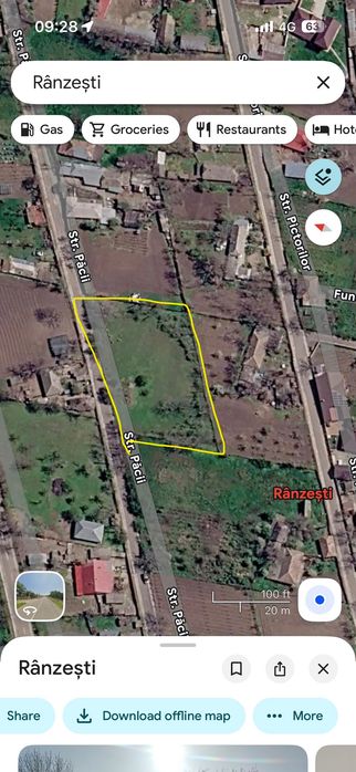 Teren intravilan 2200 mp – Rânzești, com. Fălciu – aproape de asfalt / stradă principală
