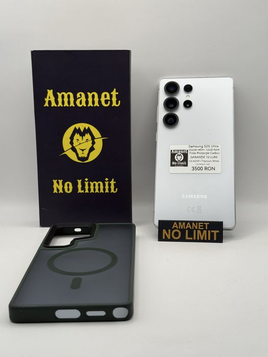 Samsung S25 Ultra 256GB / 12GB RAM White CA NOU !!! Garantie 12 Luni.